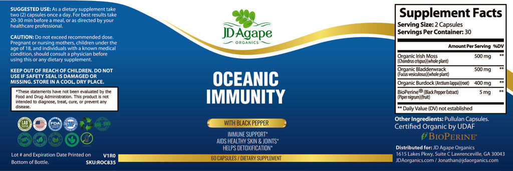 Oceanic Immunity - Irish Moss, Bladderwrack & Burdock with BioPerine