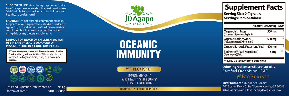 Oceanic Immunity - Irish Moss, Bladderwrack & Burdock with BioPerine